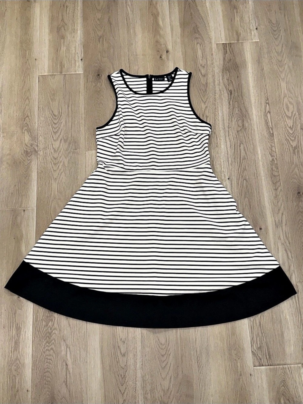 Nicole Miller Women's Striped Fit & Flare Dress in Black & White